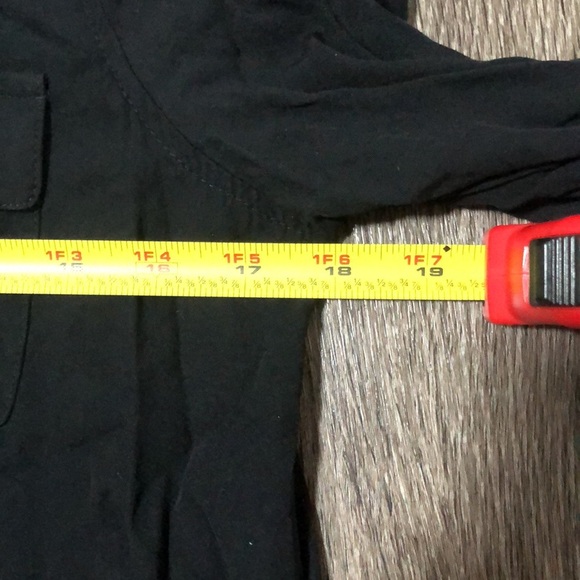 Old Navy Black Rayon Midi Shirt Dress - Roll-Tab Sleeves - Women's Size M - Picture 7 of 7